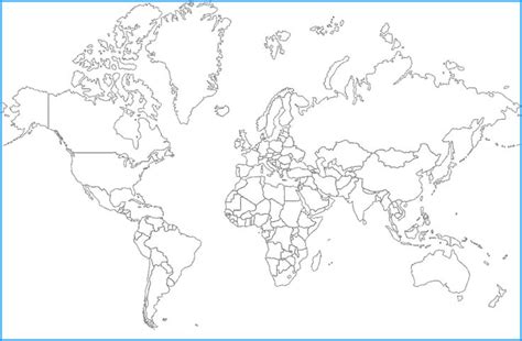 The map is also stretched to get a 7:4 width/height ratio. free printable outline-world-map | Teaching Geography ...