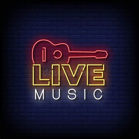 Live Music Neon Signs Style Text Vector Stock Vector Illustration Of