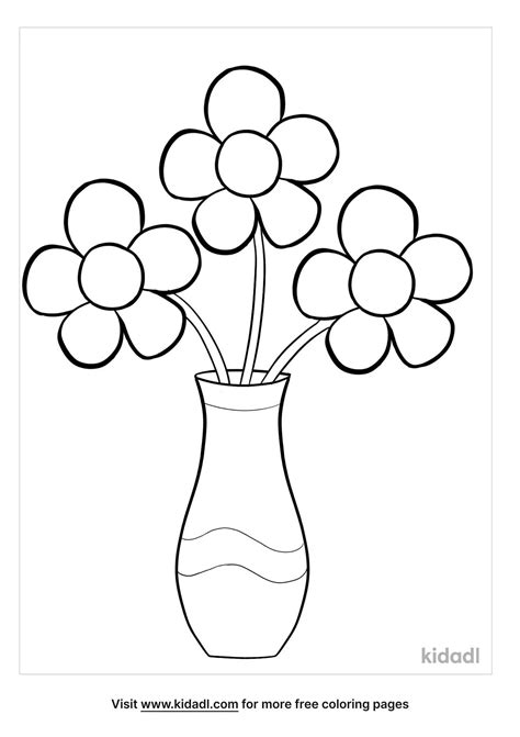 Free Flower Vase Coloring Page Coloring Page Printables Kidadl