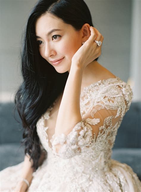 Gorgeous Asian Bride With Crystal Applique Wedding Dress Jen Huang Los