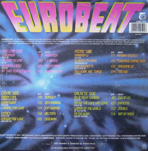Retro Disco Hi Nrg Eurobeat Volume 1 90 Minute Non Stop Dance Remix 2lp Set 1986 Various