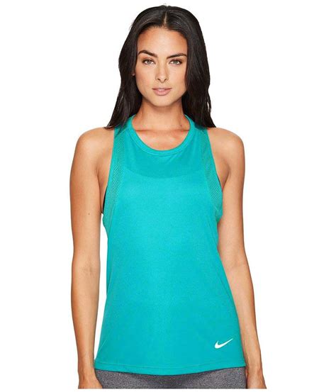 Nike Nike Womens Dri Fit Miler Mesh Running Tank Top Turbo Green