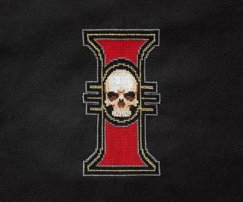 Warhammer 40k Ork Symbol Cross Stitch Pattern Fiber Arts Cross Stitch