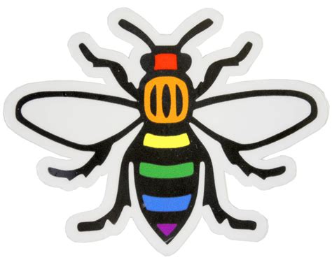 Vinyl Manc And Proud Rainbow Bee Sticker Manchester Worker Bee Etsy