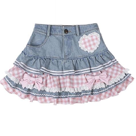 Preppy Style Lolita Kawaii Skirts Japanese Sweet Mini Women Harajuku