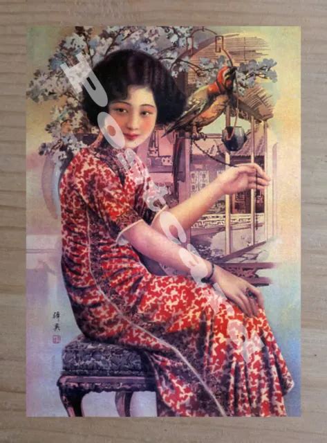 Historic Chinese Calendar Girl Of The 1930s Pin Up Postcard 32 Eur 444