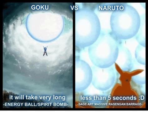 Goku Vs Naruto It Will Take Very Long Less Than 5 Seconds D Energy