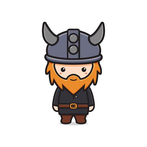 Cute Viking Mascot Character Cartoon Icon Illustration 3256990 Vector