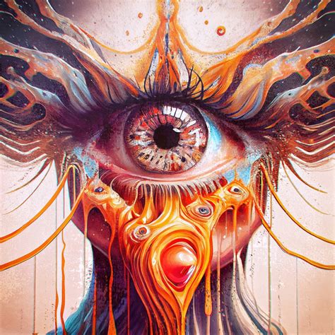 All Seeing Eye Psychedelic Surrealism Rare Digital Artwork