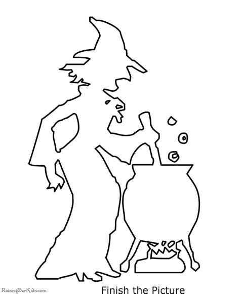 Scary Witch Halloween Coloring Page 013