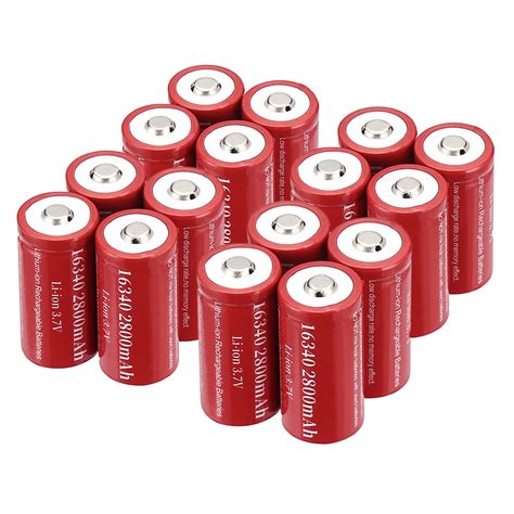 16 Pack 37v 2800mah Cr123a 16340 Li Ion Rechargeable Batteries For