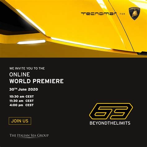 Tecnomar For Lamborghini 63 Online World Premiere The Italian Sea