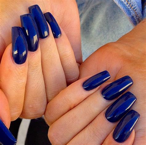 Galeri Padaherang Blue Nails Acrylic Long Unghie Coffin Fanned Pinsta Malishka702 Manicure
