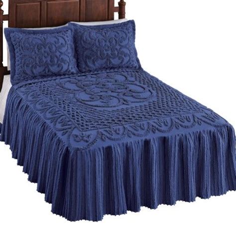Find bedspreads in brilliant patters and dazzling colors that will make your room pop. Navy Blue Chenille Bedspread - Rona Mantar