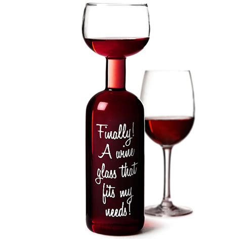 Wine Bottle Glass 750ml Novelty Wine Glass Holds 1 Whole Wine Bottle