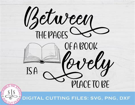 between the pages of a book is a lovely place to be svg cut etsy