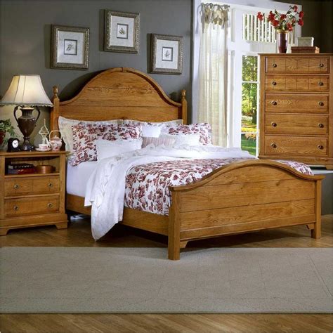 Bb21 558 Vaughan Bassett Furniture Queen Panel Bed Oak