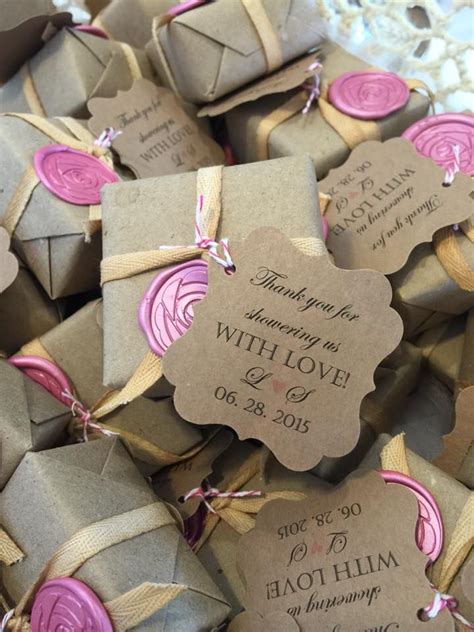 Wrapped Soap Favor With Rose Wax Seal Bridal Shower Favor Creative Wedding Favors Inexpensive