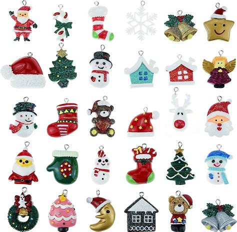 30pcs Christmas Mini Ornaments Resin Ornaments Miniature Ornaments For