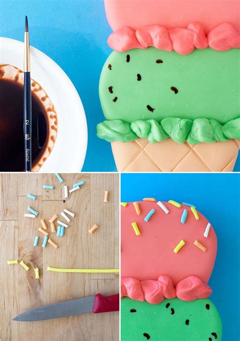 Use Fondant To Add Sprinkles To Your Ice Cream Cone Cake Ice Cream