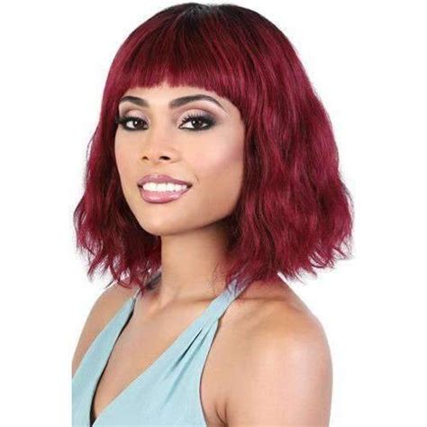Hprelis Motown Tress Wavy Persian Human Hair Wig Medium Length Wig