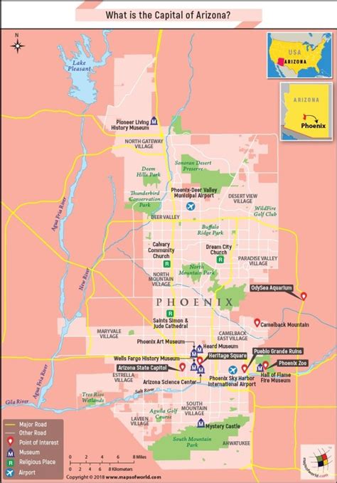 Map Of Phoenix City The Capital Of Arizona Answers