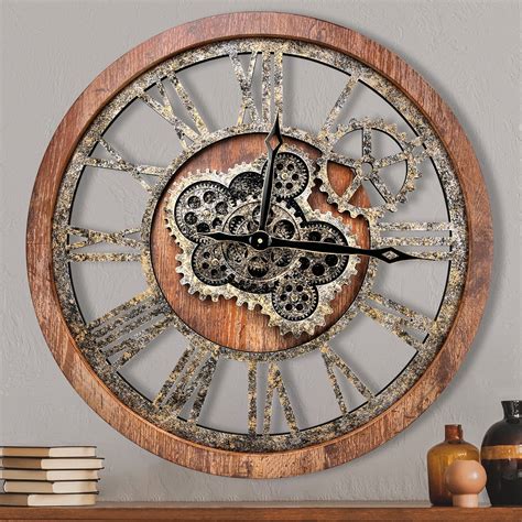 Buy The B Style Large Wall Clock Moving Gear Wall Clocks For Living