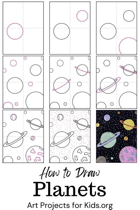 Easy How To Draw Planets Tutorial And Planets Coloring Page Planet