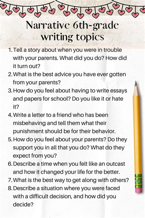 30 Fun And Creative 6th Grade Writing Topics Kids N Clicks