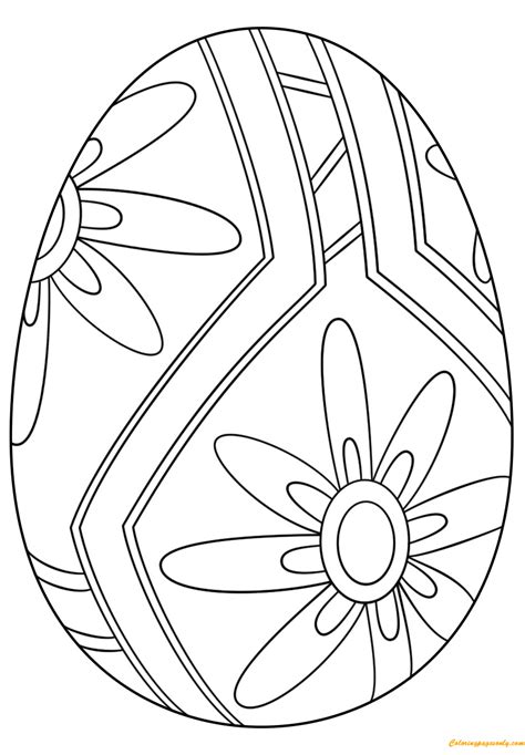 Color easter egg coloring pages online with this fun, free coloring app for kids. Beautiful Easter Egg Flower Pattern Coloring Page - Free ...