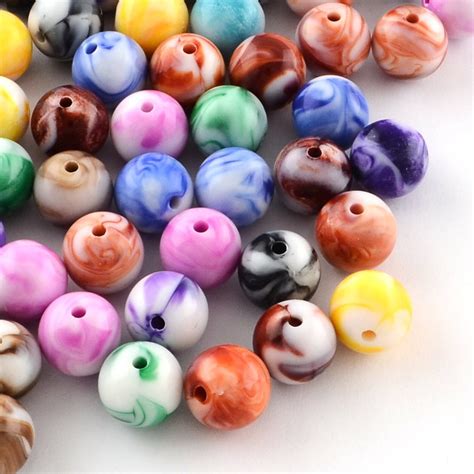 Marble Beads 10mm Acrylic Beads Swirled Beads Assorted Beads Etsy