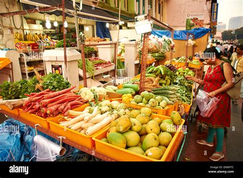 Fresh Produce For Sale In A Local Singapore Market Stock Photo Royalty