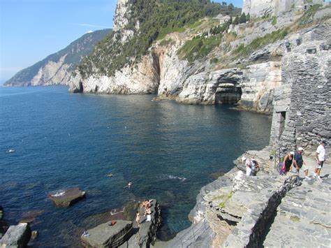 Beautiful Swimming Cove In Portovenere Liguria Italy At The Base Of