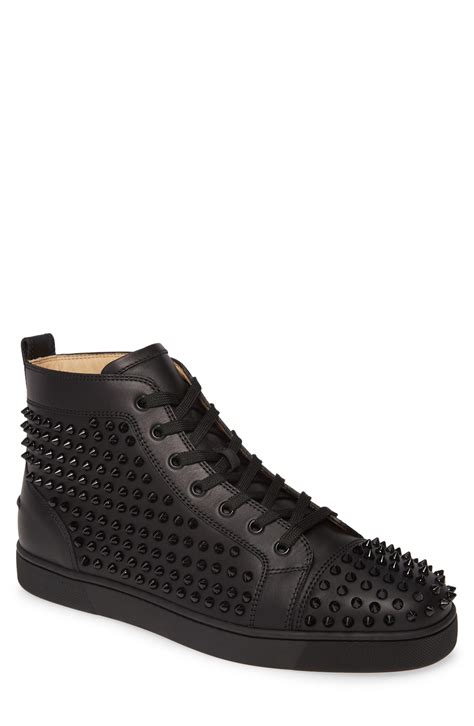 Men S Christian Louboutin Louis Allover Spikes High Top Sneaker Size 10 5us Black Fashion