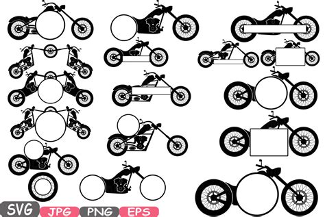 Choppers Split And Circle Monogram Motorbike Cutting Files Svg Motorcycle