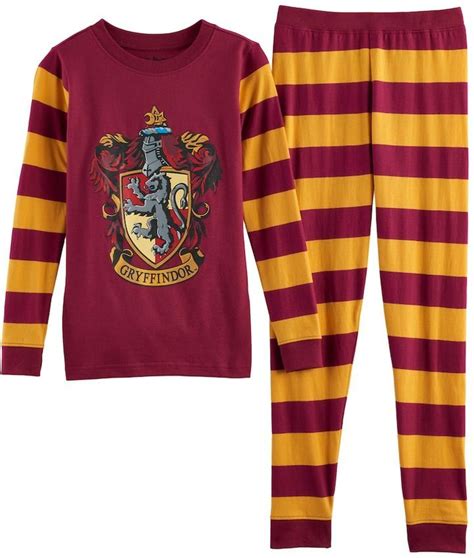 Girls 8 14 Harry Potter Gryffindor Top And Bottoms Pajama Set Harry