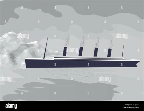 Titanic Abstract Vector Illustration Ship Ans Iceberg Stock Vector
