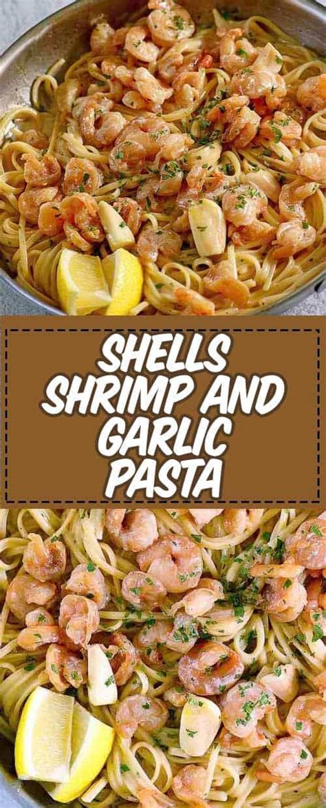 While the pasta is cooking, combine the cream, wine, garlic, and black pepper in a large skillet and bring to a simmer over high heat. Garlic Shrimp Pasta With White Wine Sauce - Shells Copycat ...