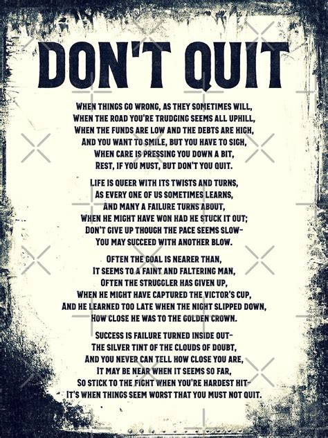 Dont Quit Poem Powerful Motivational Poster For Sale By