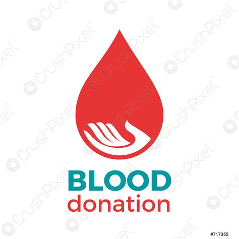 Vector Logo Hand En Een Druppel Bloed Donatie Concept Stock Vector