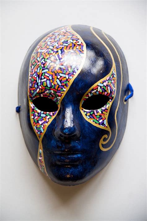 Mask Plaster Mask Painting Blue Masquerade Mask Men Mens Masquerade