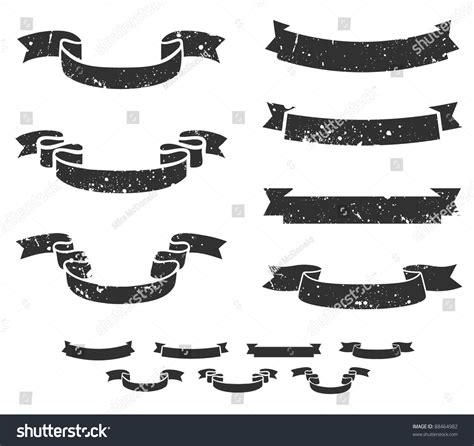 Set Distressed Grunge Scroll Banners Includes Stock Vector 88464982