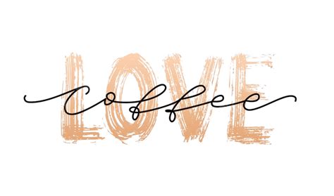 Hand Drawn Coffee Vector Design Images Love Coffee Word Hand Drawn