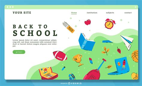 Back To School Landing Page Template Vector Download