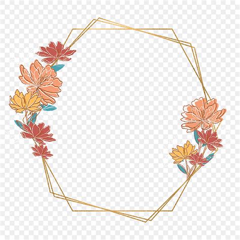 Watercolor Floral Border PNG Picture Watercolor Line Drawing Floral