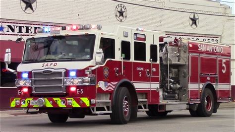San Antonio Fire Dept Engine 5 And Medic 24 Responding Youtube