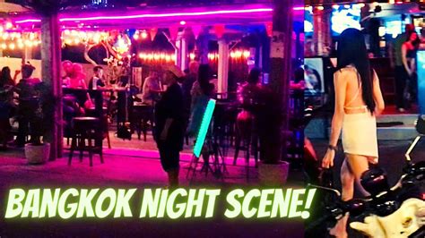 Bangkok Night Scene Sukhumvit Soi 8 Asok Thermae Cafe Night Walking Tour Bangkok Thailand