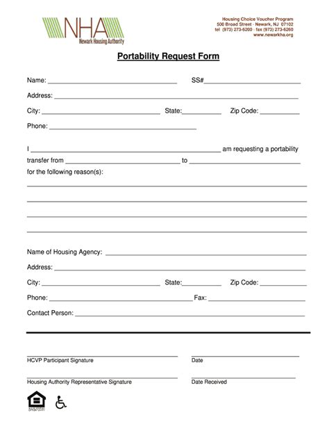 Section 8 Portability Request Form Fill Online Printable Fillable