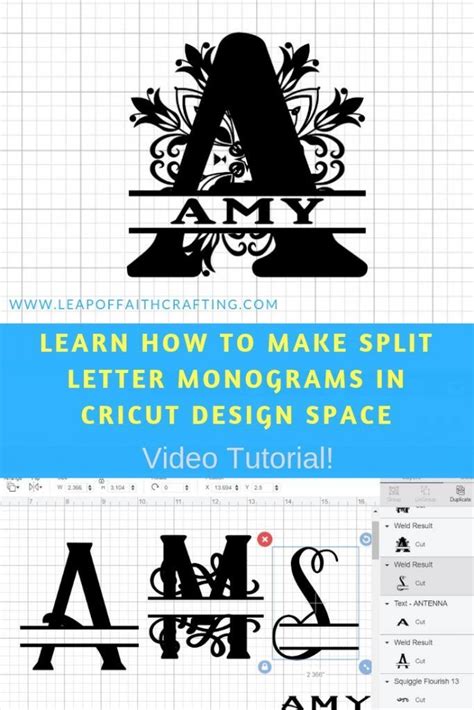 How To Make A Split Letter Monogram Cricut Design Space Tutorial