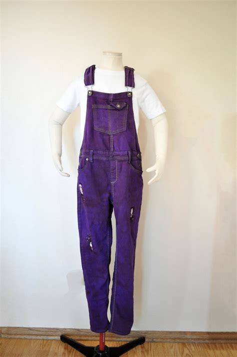 Violet Kid 1012 Large Bib Overall Pants Purple Dyed Etsy